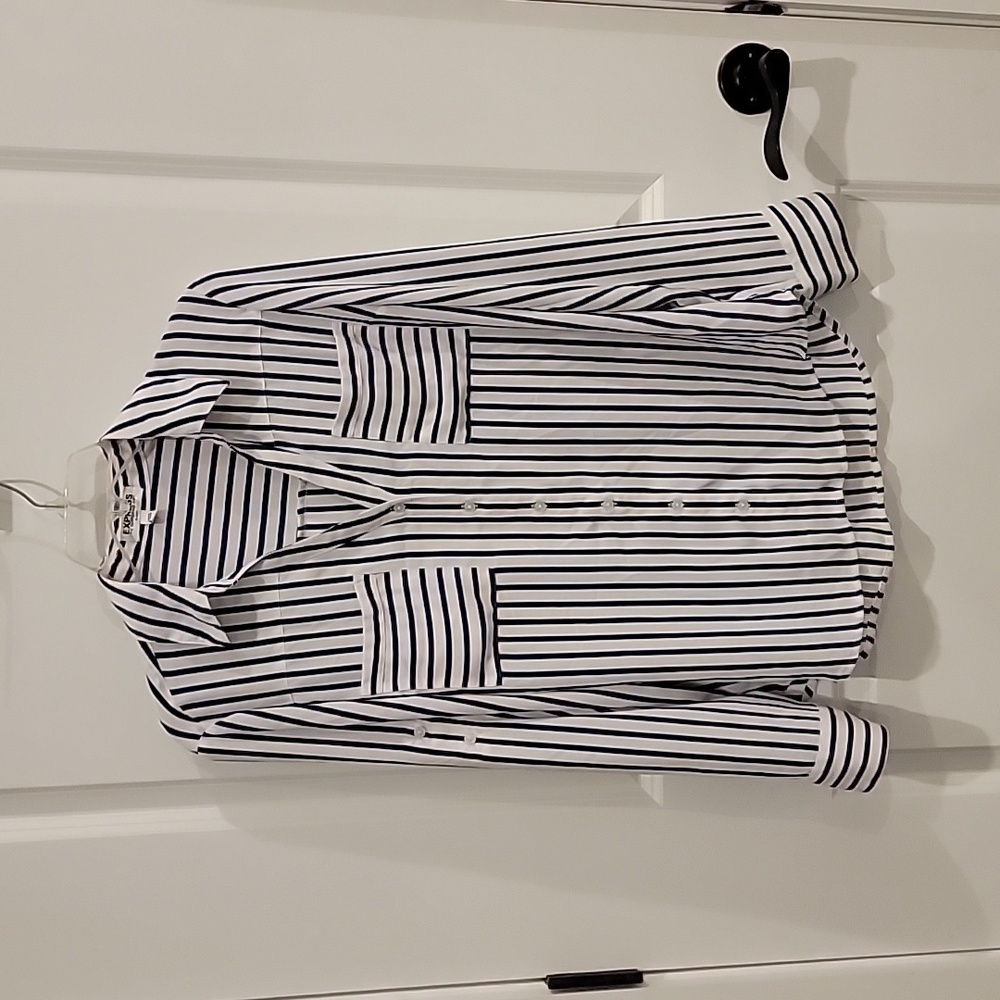Express Portofino shirt slim fit, navy white, med, dress shirt